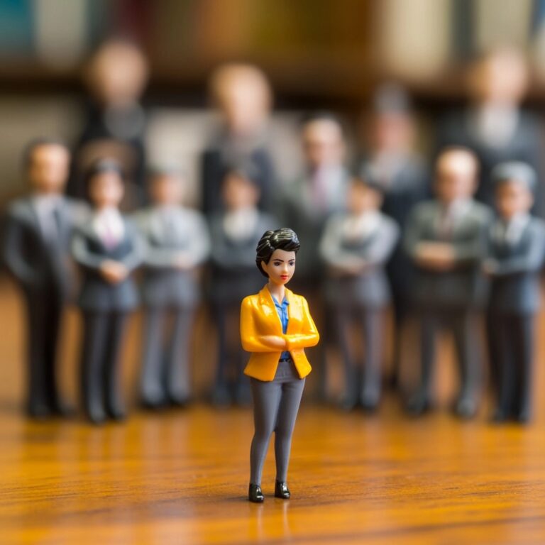 toy figure businesswoman who hates company culture